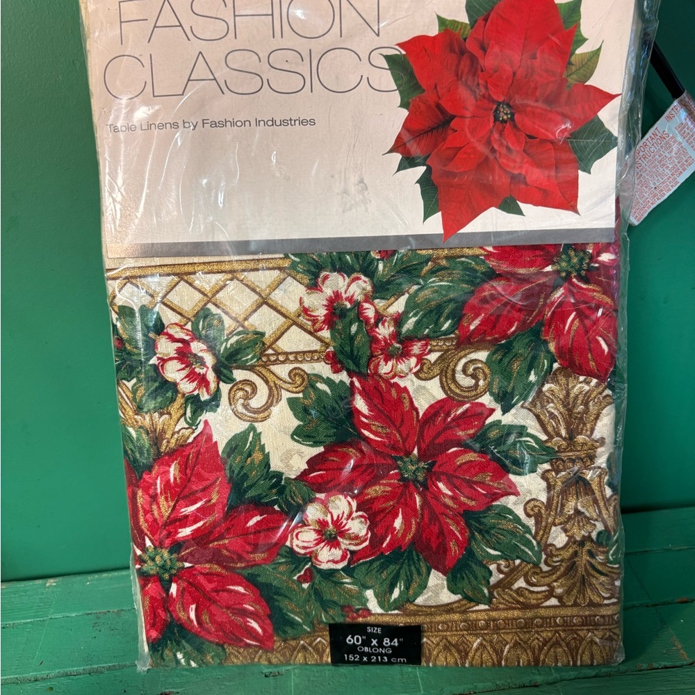 Holiday Poinsettia Tablecloth